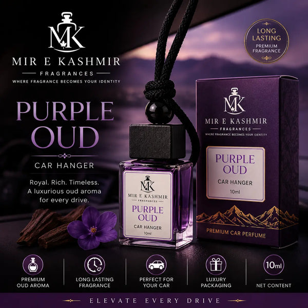 Purple Oud Car Hanger – 10ml by Mir E Kashmir Fragrances Mir e Kashmir Fragrances