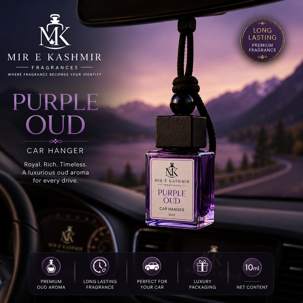 Purple Oud Car Hanger – 10ml by Mir E Kashmir Fragrances